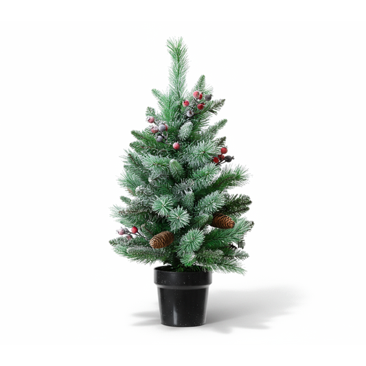 Kaemingk Windham Mini Christmas Tree 75cm Snowy Green & White Tabletop Decor