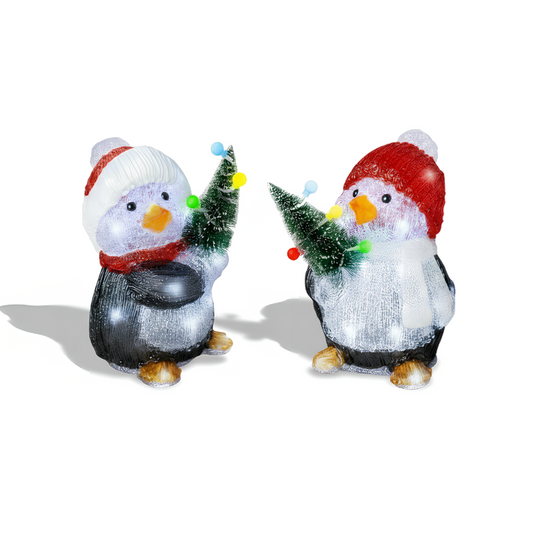 Lumineo LED Acrylic Penguin 24 Cool White Christmas Lights Indoor Outdoor Decor