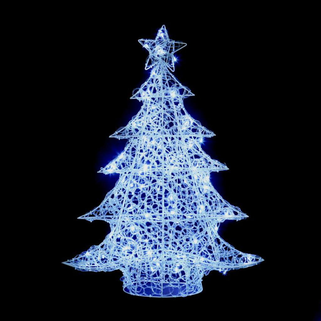 Premier 1m Acrylic Christmas Tree 120 White LED Lights Indoor Outdoor Decor
