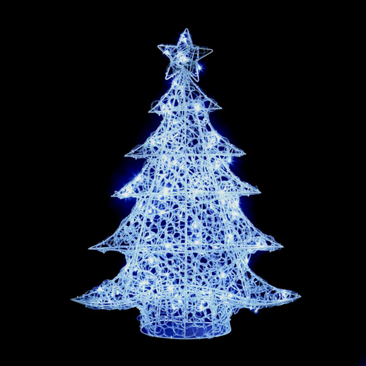 Premier 1m Acrylic Christmas Tree 120 White LED Lights Indoor Outdoor Decor