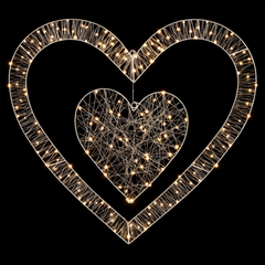 Premier 170 LED Double Heart White Christmas Light 80cm Indoor Outdoor Decor