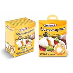 Sealapack 10 Pack Egg Poaching Bags Reusable Non-Stick Boil Steam Cooking
