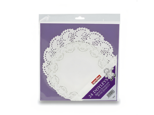 Caroline Assorted White Paper Doyleys Pack 24 Decorative Cake Serving Trays
