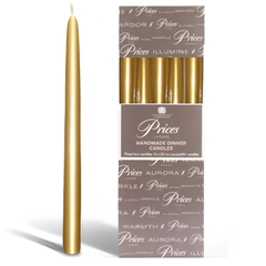 Price's Candles Venetian 10" Silver Taper Dinner Candles Pack of 10