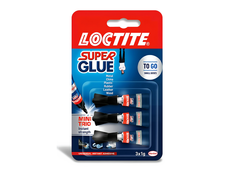 Loctite Mini Trio Super Glue 3 x 1g Fast Strong Clear Bond DIY Repairs