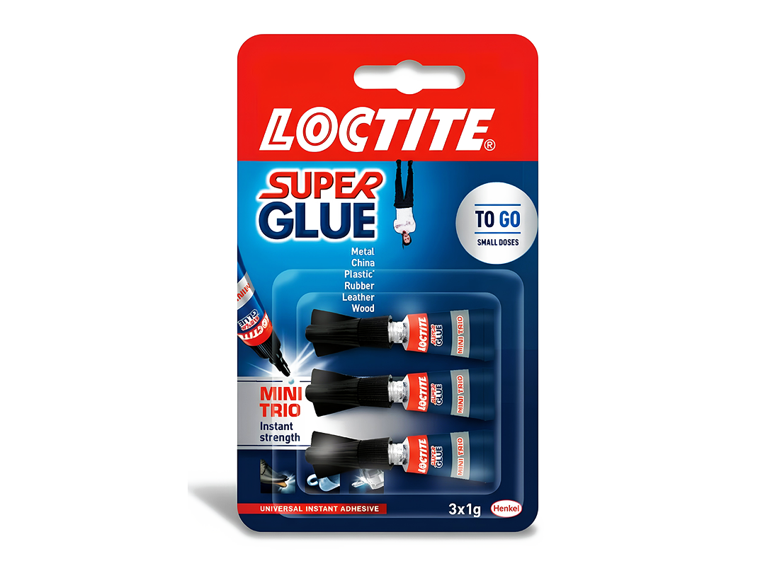 Loctite Mini Trio Super Glue 3 x 1g Fast Strong Clear Bond DIY Repairs