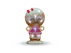Premier Lit Gingerbread Girl 16 White LEDs Christmas Acrylic Decoration 22cm