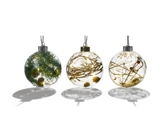 Premier Lit Glass Bauble Warm White 10 LED Christmas Decoration 10cm