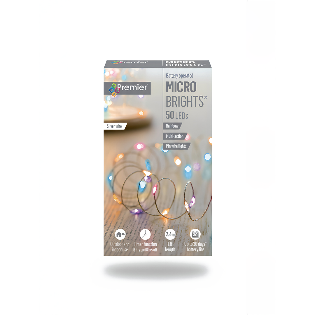 Premier Battery Operated Microbrights 50 LED Rainbow Multi Action Lights