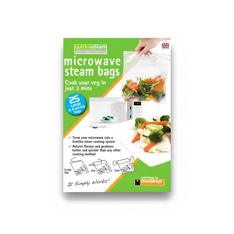 Planit Quickasteam Microwave Steam Bags Large Pack 25 Healthy Cooking