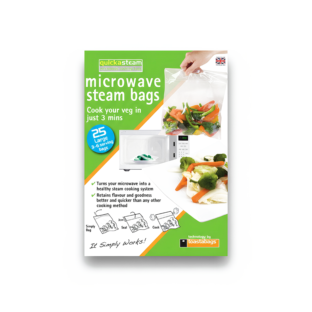 Planit Quickasteam Microwave Steam Bags Large Pack 25 Healthy Cooking