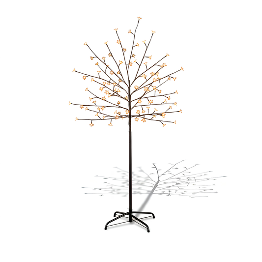 Premier Cherry Tree 1.5m 96 LED Warm White Battery Operated Christmas Decoration