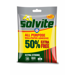 Solvite All Purpose Wallpaper Adhesive 5 Roll + 50% Extra Free Strong Bond