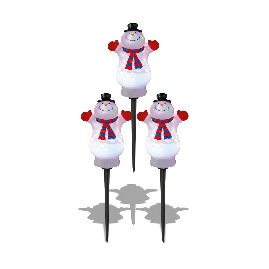 Premier Snowman Path Light 3 Piece 48cm Outdoor Christmas Garden Decoration