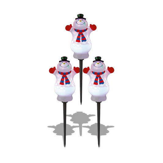 Premier Snowman Path Light 3 Piece 48cm Outdoor Christmas Garden Decoration