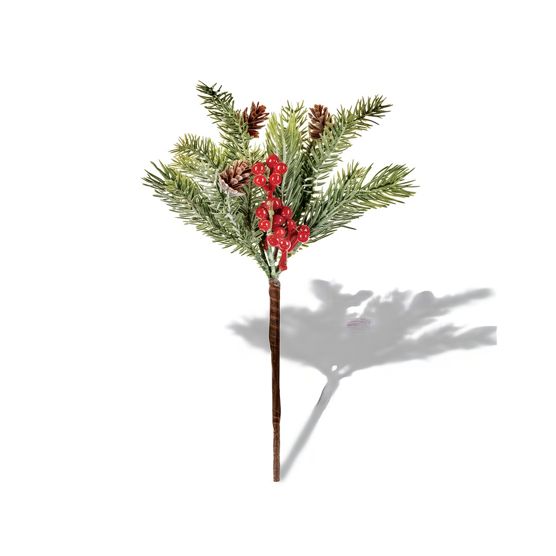 Premier 32cm Cone & Berry Pick Christmas Decoration Rustic Festive Accent