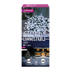 Premier 100 LED White Connectable Christmas String Lights Indoor Outdoor