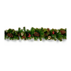 Premier 1.8m Gold Dressed Christmas Garland Festive Holiday Decoration