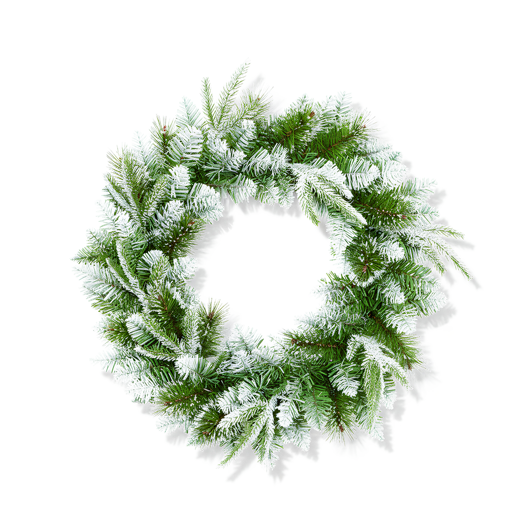 Premier 50cm Fairmont Fir Wreath Silver Glitter Christmas Door Wall Decoration