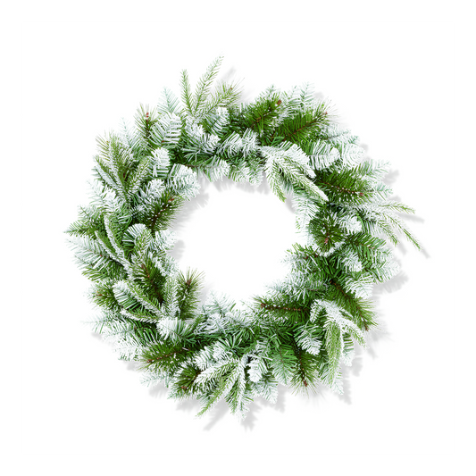 Premier 50cm Fairmont Fir Wreath Silver Glitter Christmas Door Wall Decoration