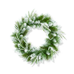 Premier 50cm Fairmont Fir Wreath Silver Glitter Christmas Door Wall Decoration
