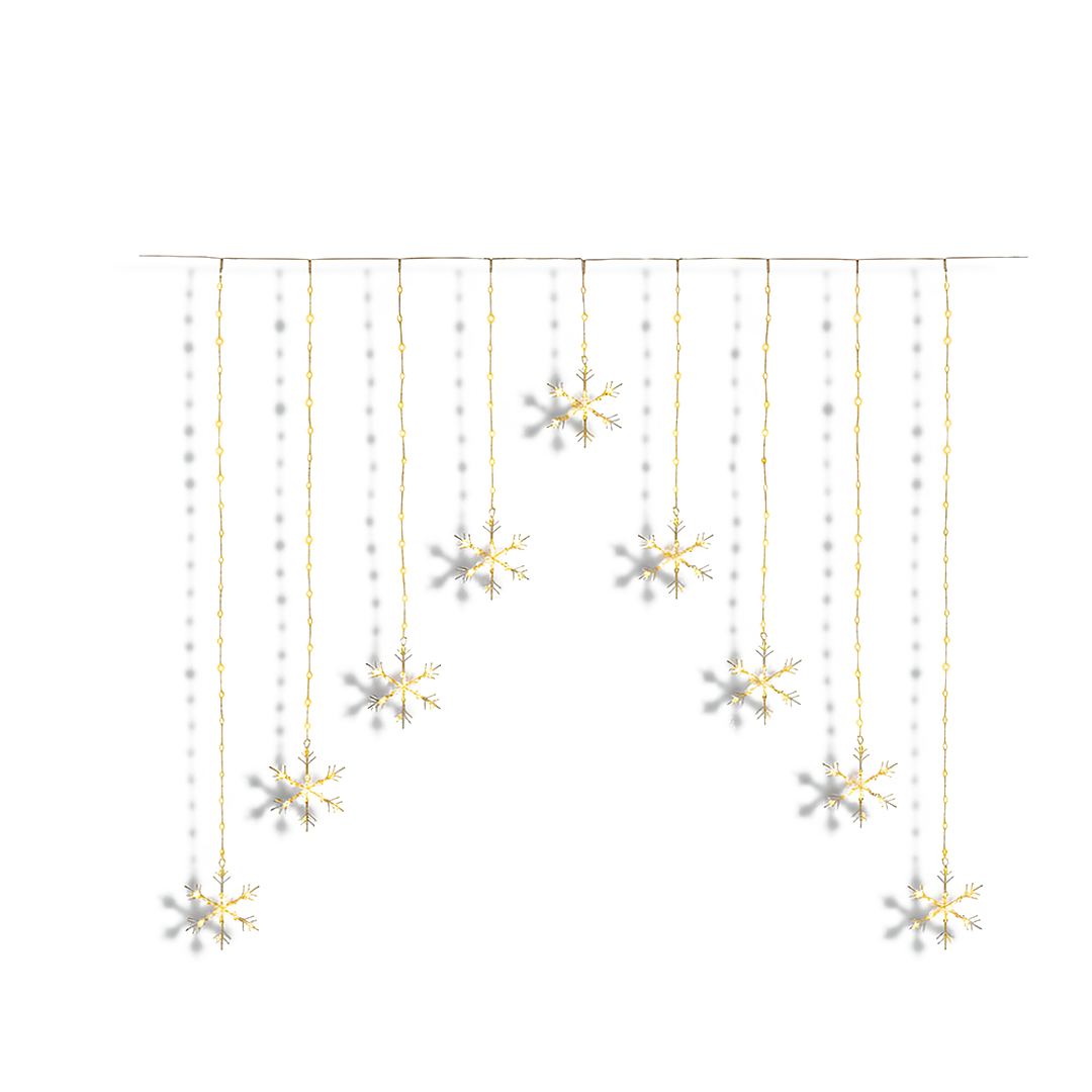 Premier FlexiBrights Snowflake V Curtain Light 267 Warm White LEDs 1.2m