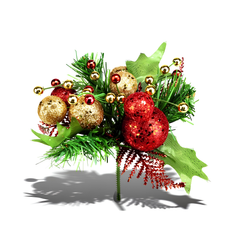 Premier Multi Coloured Glitter Ball Pick Christmas Tree Decoration