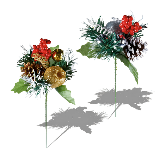 Premier Glitter Swirl Pick 16cm Christmas Floral Decoration Sparkle Accent