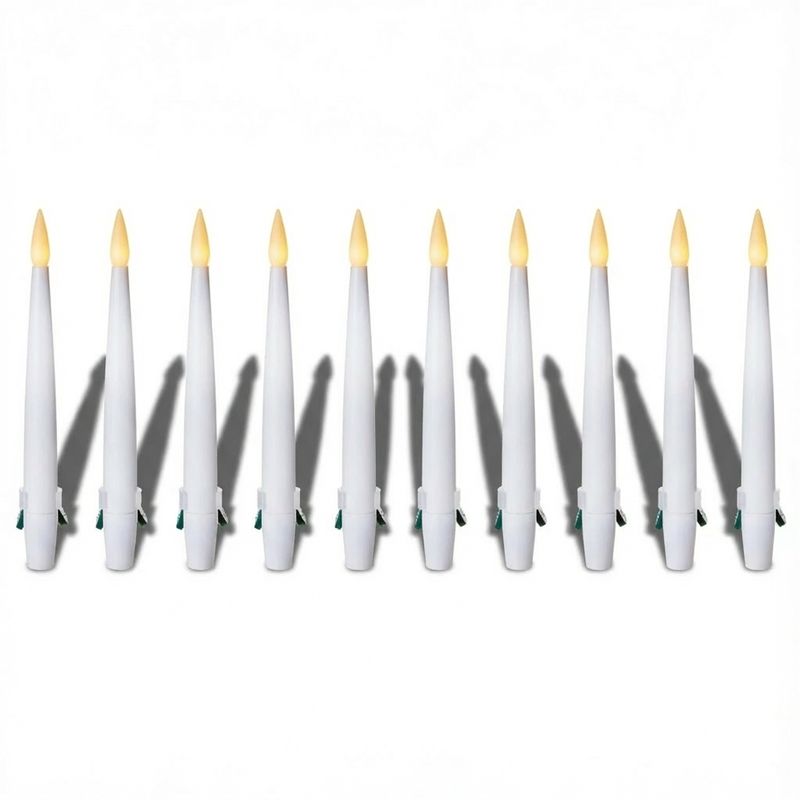Premier 10 White LED Candle Clips 15cm Flameless Remote Control Xmas Decor