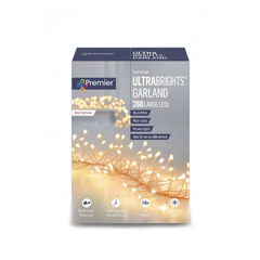 Premier Multi Action Ultra Brights Rose Gold White Garland 288 LED Xmas Lights