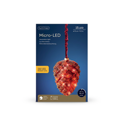 Lumineo 15cm Red Pinecone Micro LED Light Classic Warm Christmas Decoration