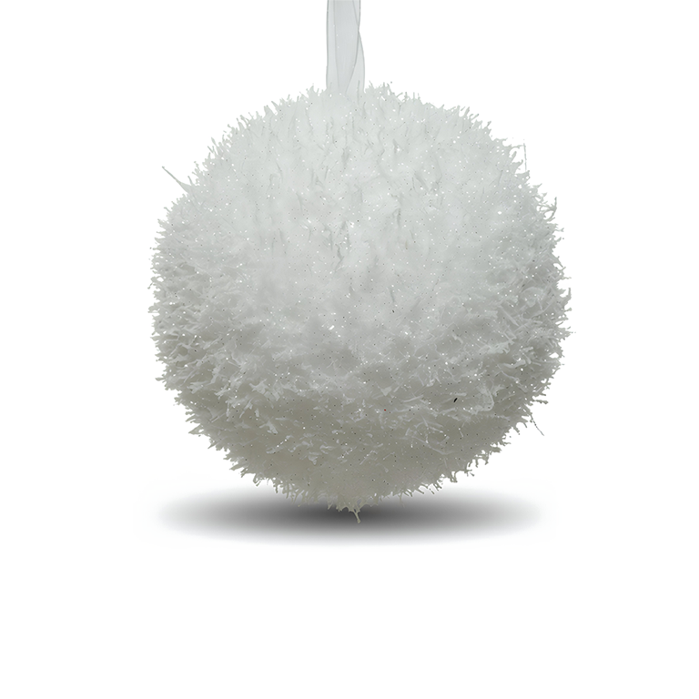 Kaemingk White Foam Bauble 8cm Christmas Tree Ornament Winter Holiday Decor