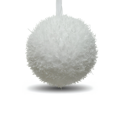 Kaemingk White Foam Bauble 8cm Christmas Tree Ornament Winter Holiday Decor