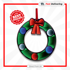 Premier 60cm Hanging Infinity Mirror Wreath LED Christmas Wall Decoration