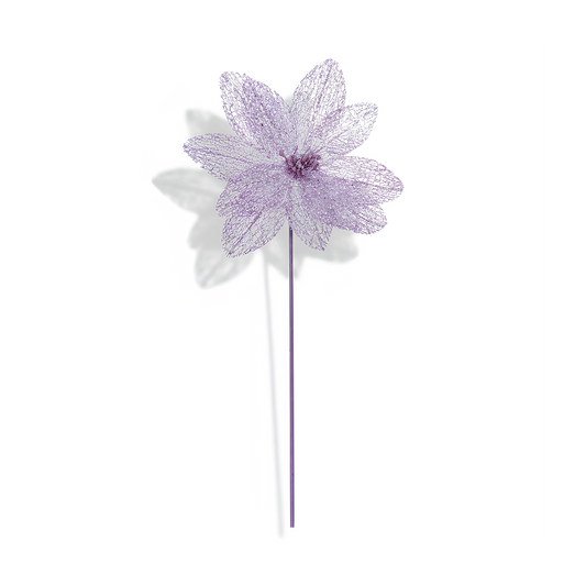 Premier Lilac Sparkle Poinsettia Stem 50cm Christmas Floral Decoration