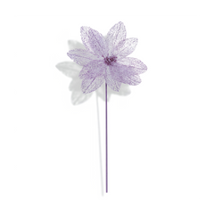 Premier Lilac Sparkle Poinsettia Stem 50cm Christmas Floral Decoration