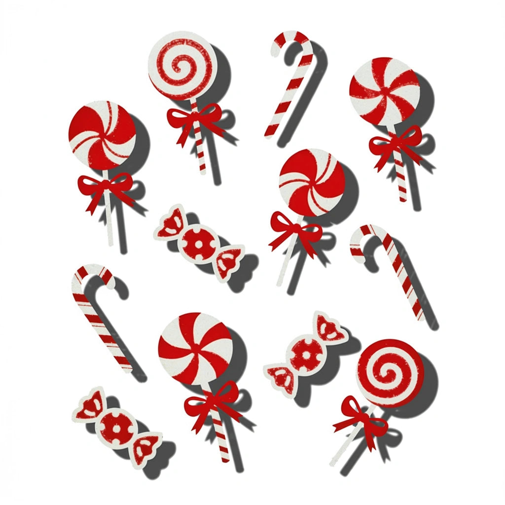 Premier Glitter Candy Window Sticker 35cm Christmas Holiday Decoration