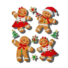 Premier Glitter Gingerbread Window Sticker 35cm Christmas Decoration