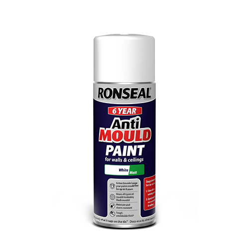 Ronseal 6 Year Quick Dry Anti Mould White 400ml Aerosol Paint