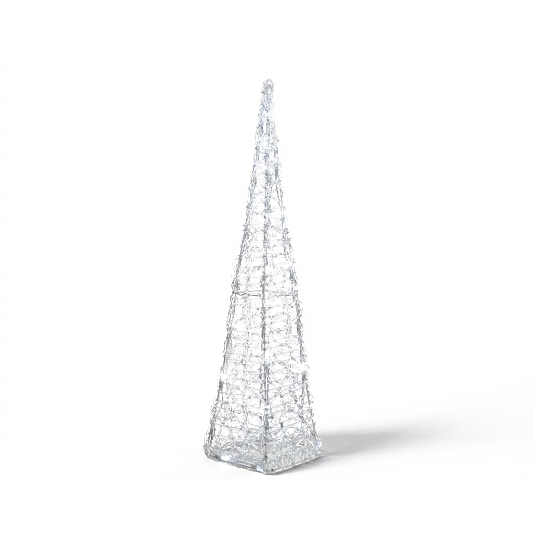 Kaemingk LED Acrylic Pyramid Cool White 30 LEDs Modern Christmas Light Decor