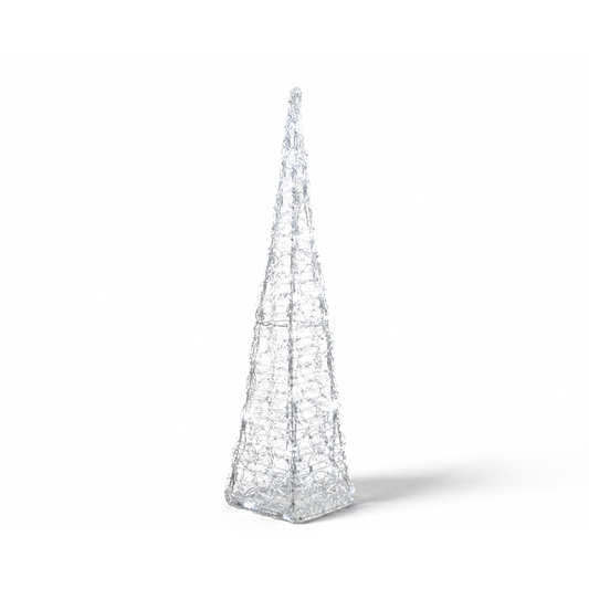 Kaemingk LED Acrylic Pyramid Cool White 30 LEDs Modern Christmas Light Decor