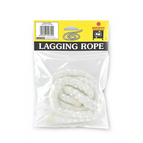 Hotspot Lagging Rope 12mm x 2m Glass Fibre Stove Insulation Flexible
