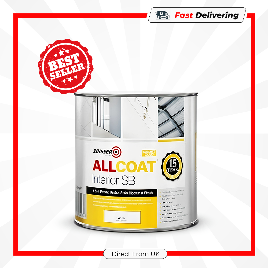 Zinsser Allcoat White Stain Killer 1L Soluble Based Paint Primer Interior