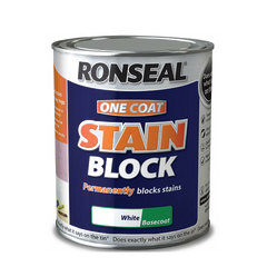 Ronseal One Coat Stain Block 750ml White Paint Primer Fast Dry