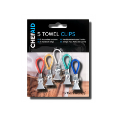 Chef Aid Towel Clips Set of 5 Strong Kitchen Tea Towel Holders Household Use