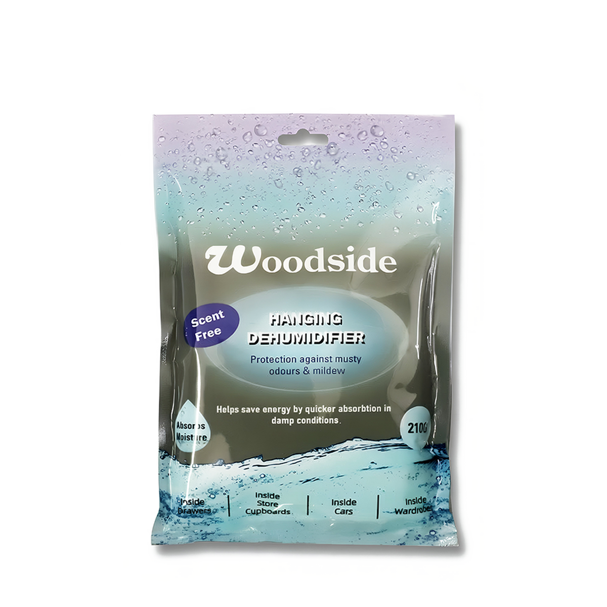 Woodside Wardrobe Dehumidifier 450ml Slim Moisture Absorber Mould Damp Fresh