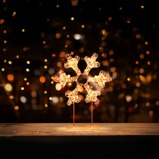 Premier 45cm Gold Snowflake Table Light 720 LED Christmas Decoration