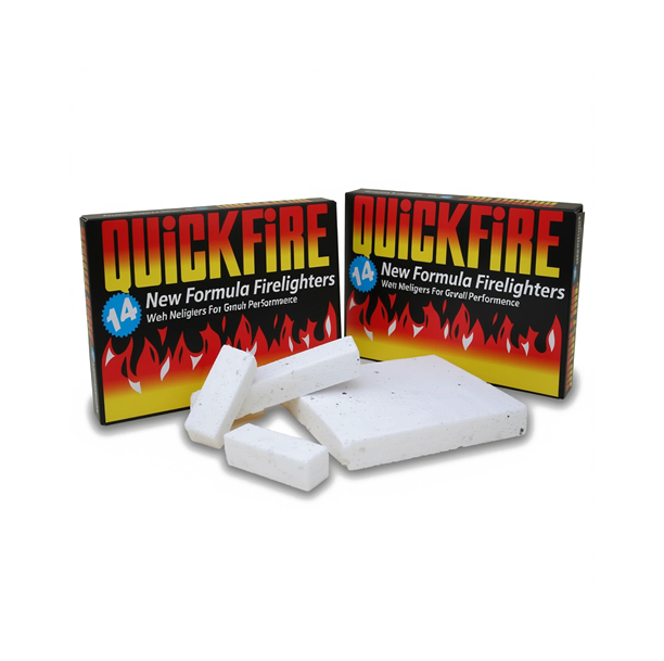 Quickfire Firelighters Pack of 14 Fast Lighting for BBQ, Stove & Open Fires
