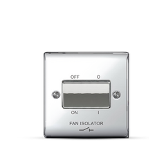 BG 10AX 3 Pole Fan Isolator Switch Chrome Slim Plate Bathroom Extractor