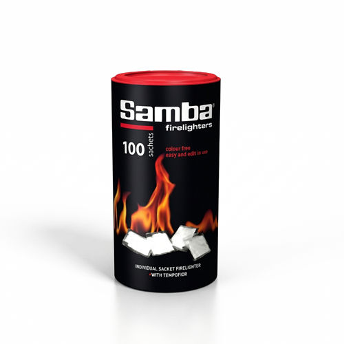Samba Burner Firestarter Firelighter Tube 100 | Instant Lighting Sachets